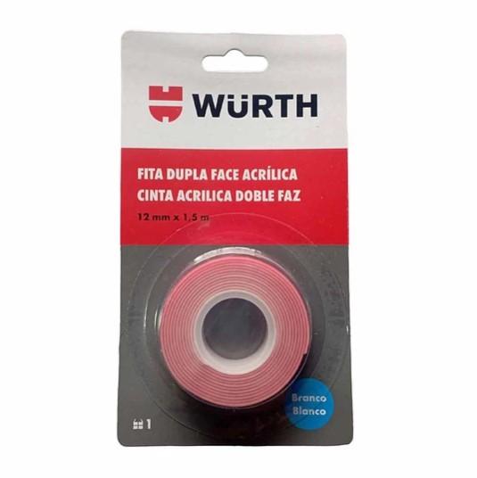 CINTA DOBLE FAZ ACRILICA WURTH 12mm x 1.5 m