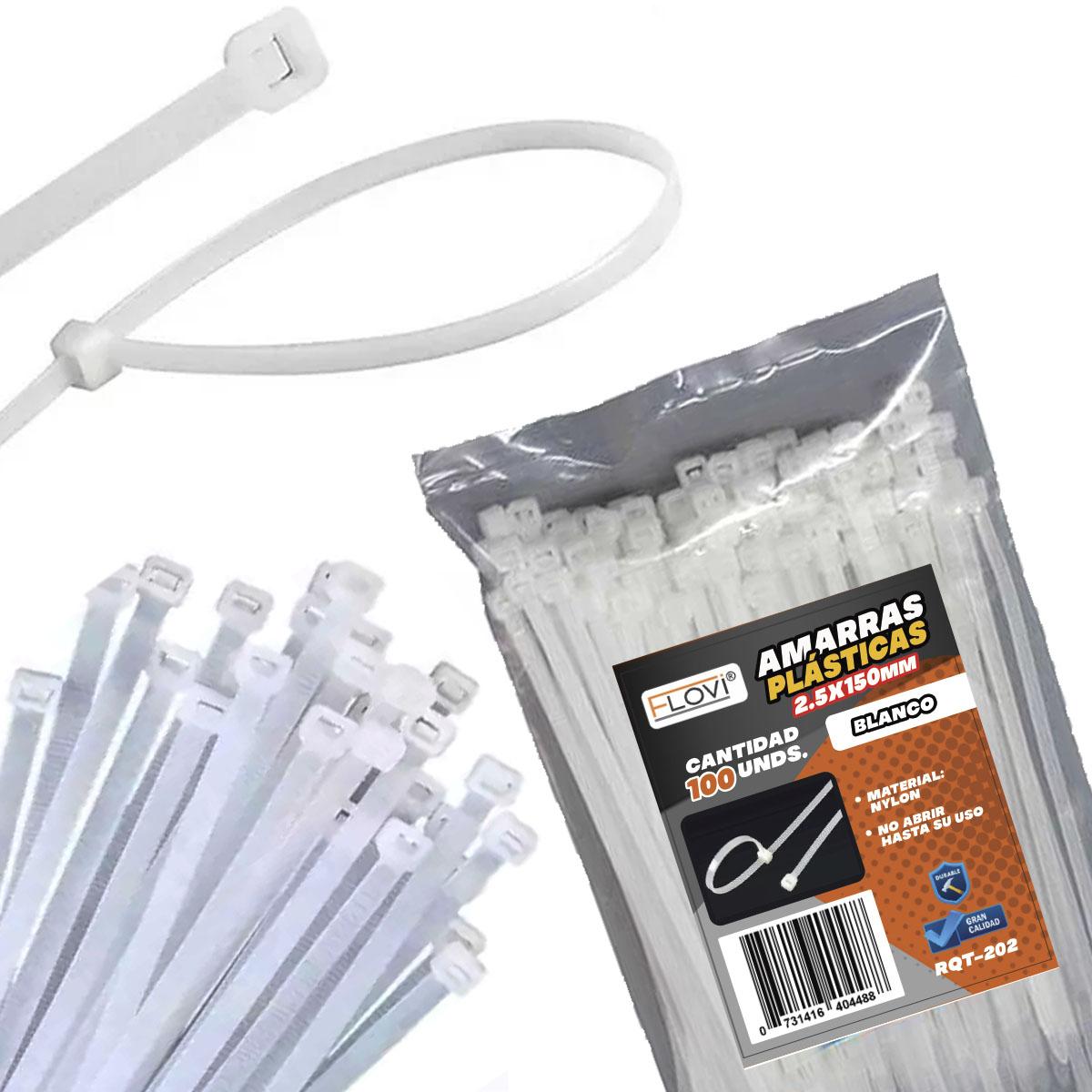 AMARRA PLASTICA FLOVI BLANCA 2.5X150 MM 100UNID RQT-202