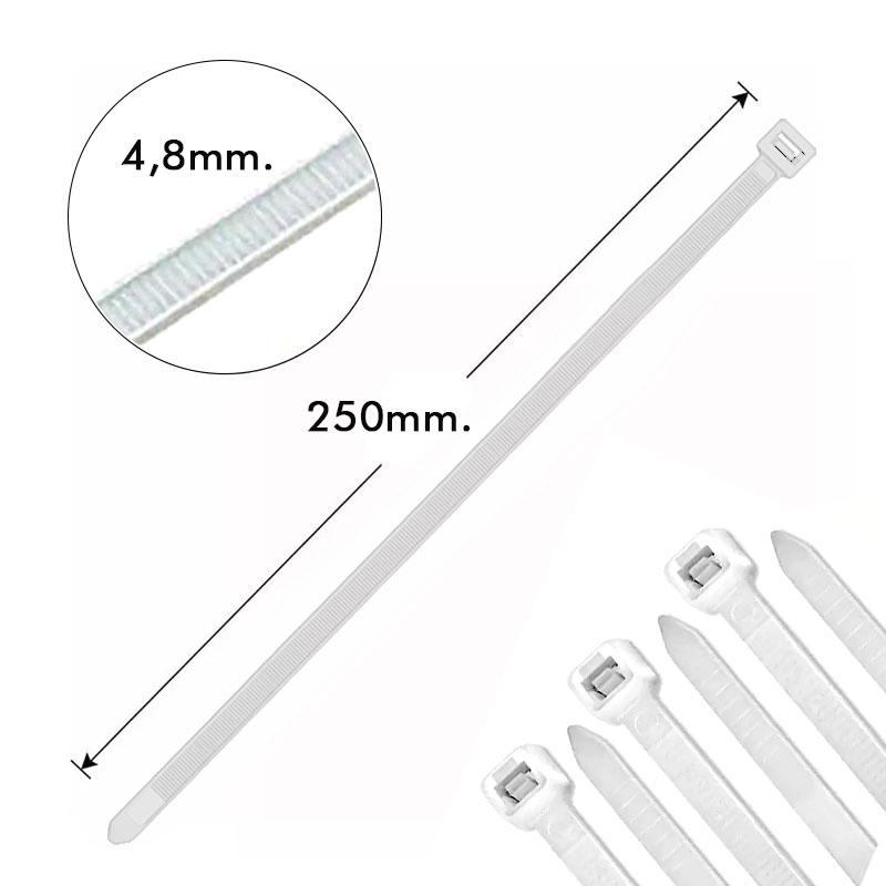 AMARRA PLASTICA FLOVI BLANCA 4.8X250 MM 100 UNID RQT-205
