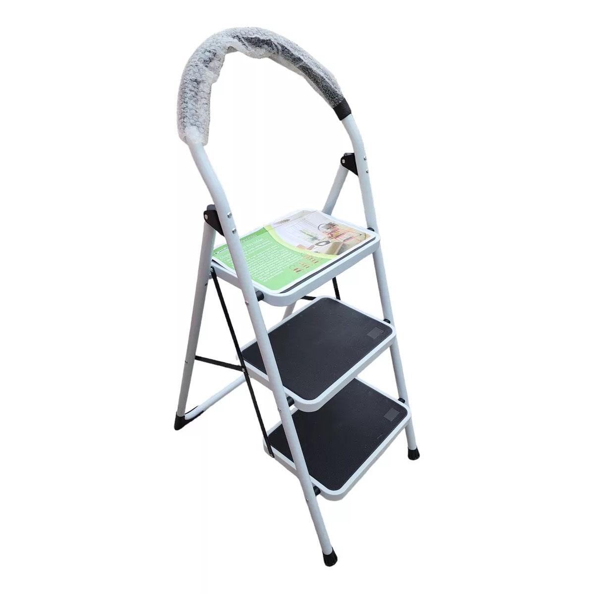 ESCALERA TUBULAR TIJERA BLANCA 3 PELDAÑOS NEW CENTURY RQT-046