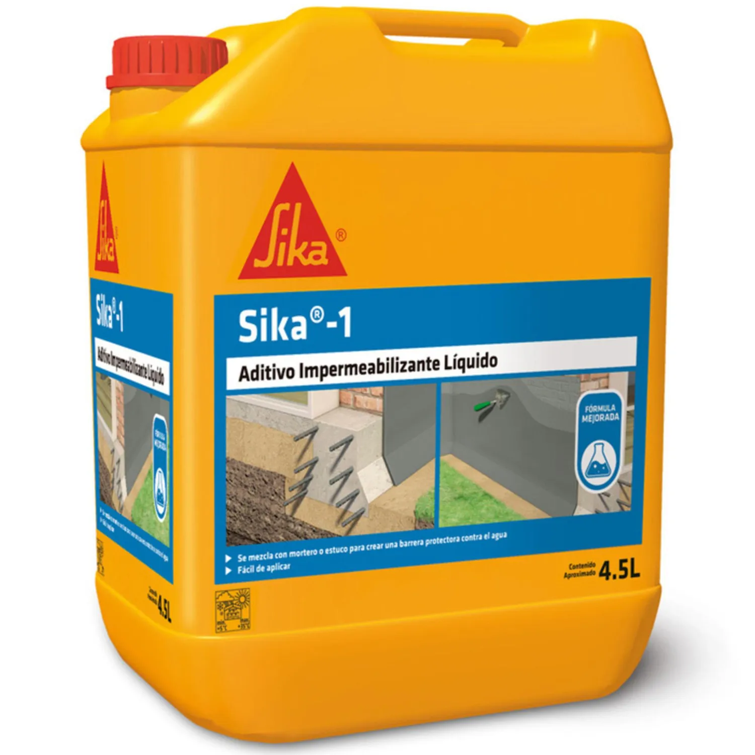 SIKA-1 ADITIVO IMPERMEABILIZANTE LIQUIDO 4,5 LITROS