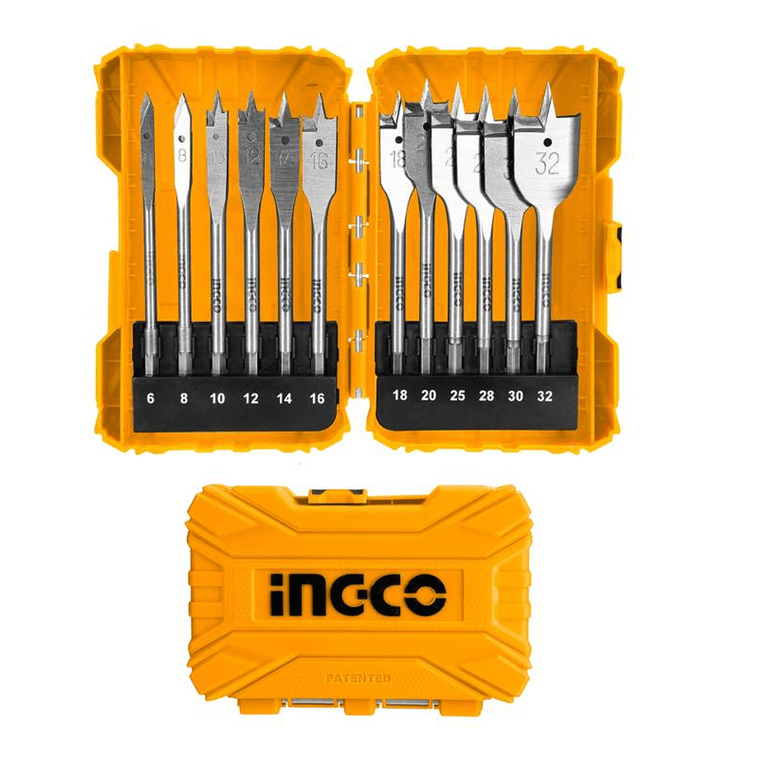 BROCAS DE MADERA PLANA INGCO 12 PCS AKDL1201
