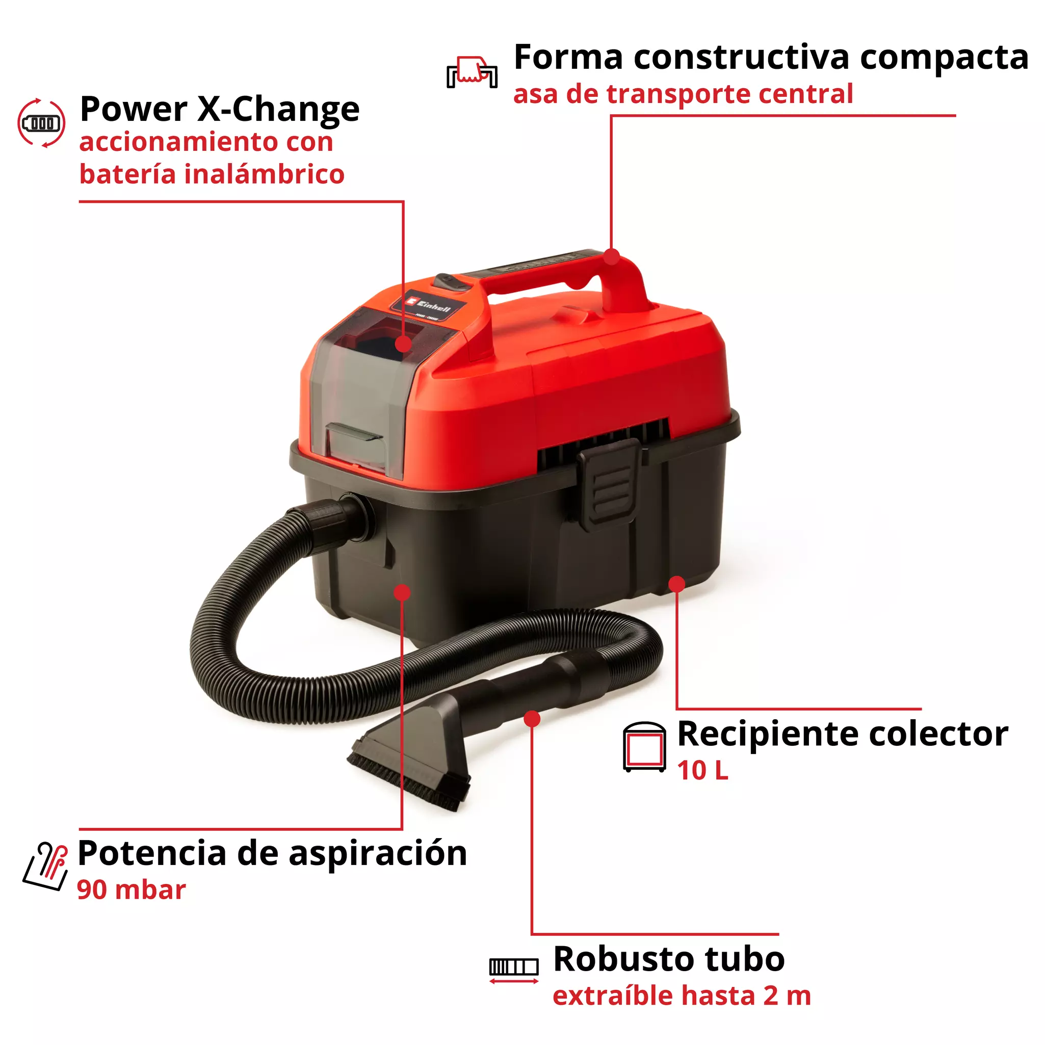 ASPIRADORA SECO HÚMEDO EINHELL TE-VC 18/10 LI SOLO