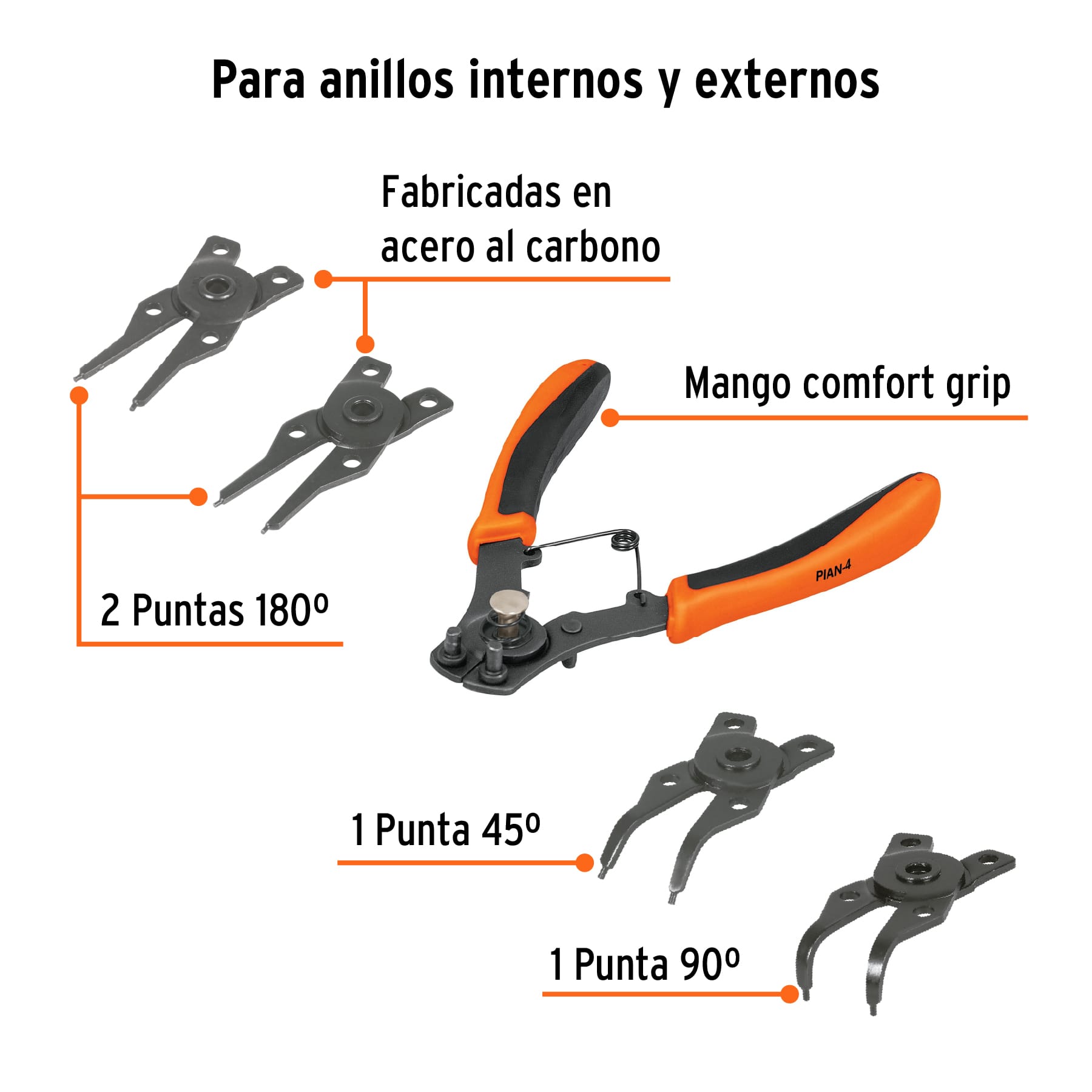 PINZA PARA ANILLOS DE RETENCION TRUPER PIAN-4