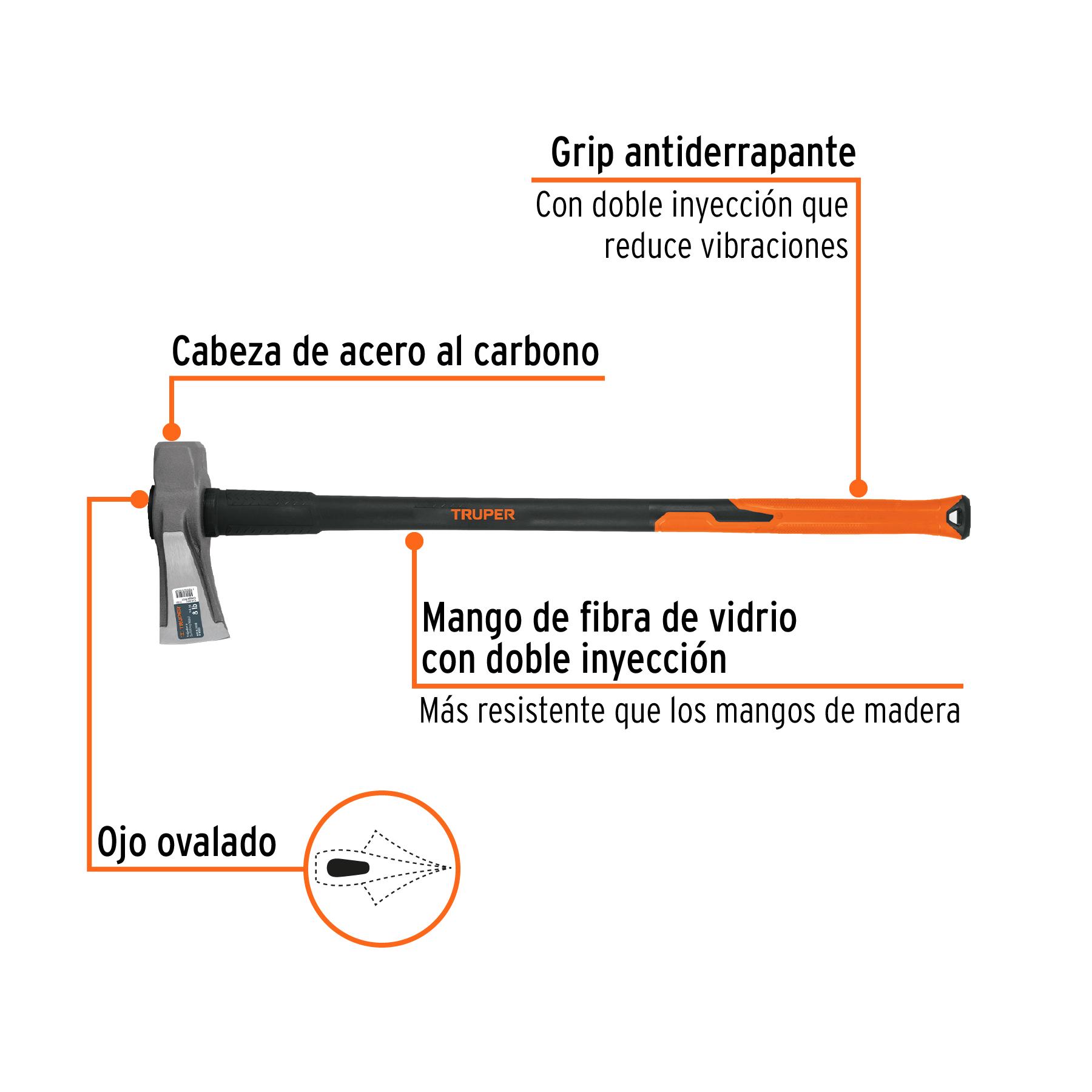 HACHA PARTIDORA TRUPER 8 LBS COD 11137 TJR-8FX