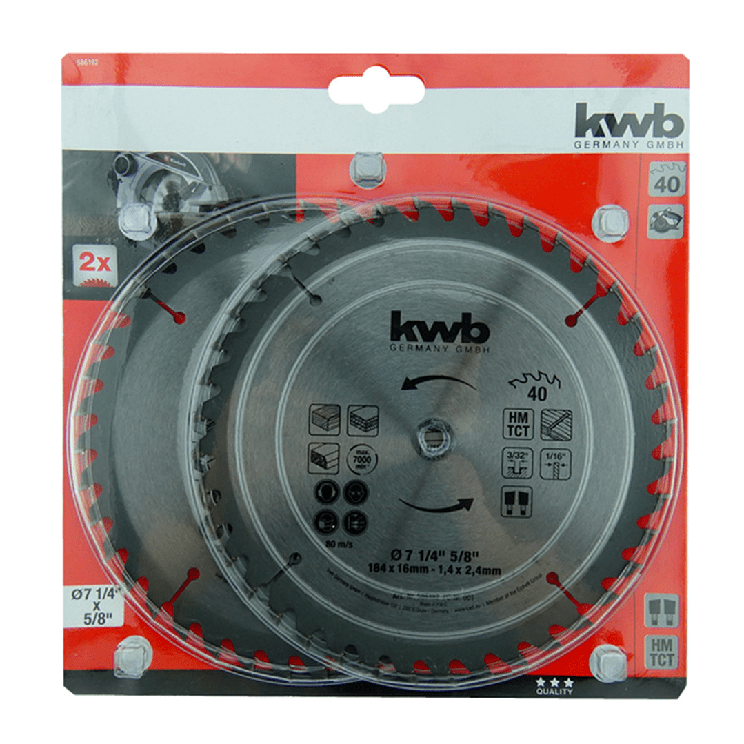 Disco Sierra Circular Kwb 2 Pcs 7 1/4 40 Dte 586192
