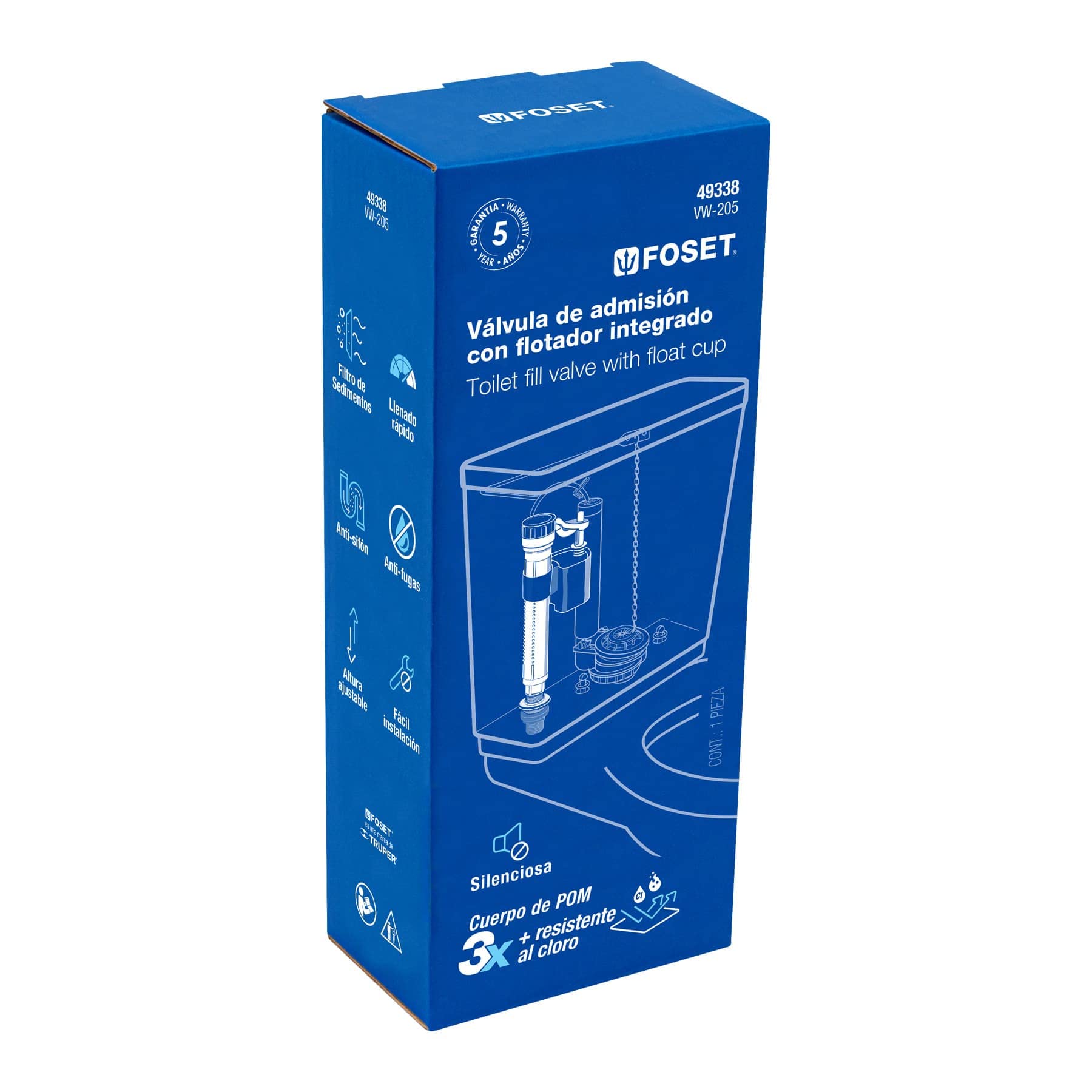 Valvula De Admision Para Wc Foset VW-205