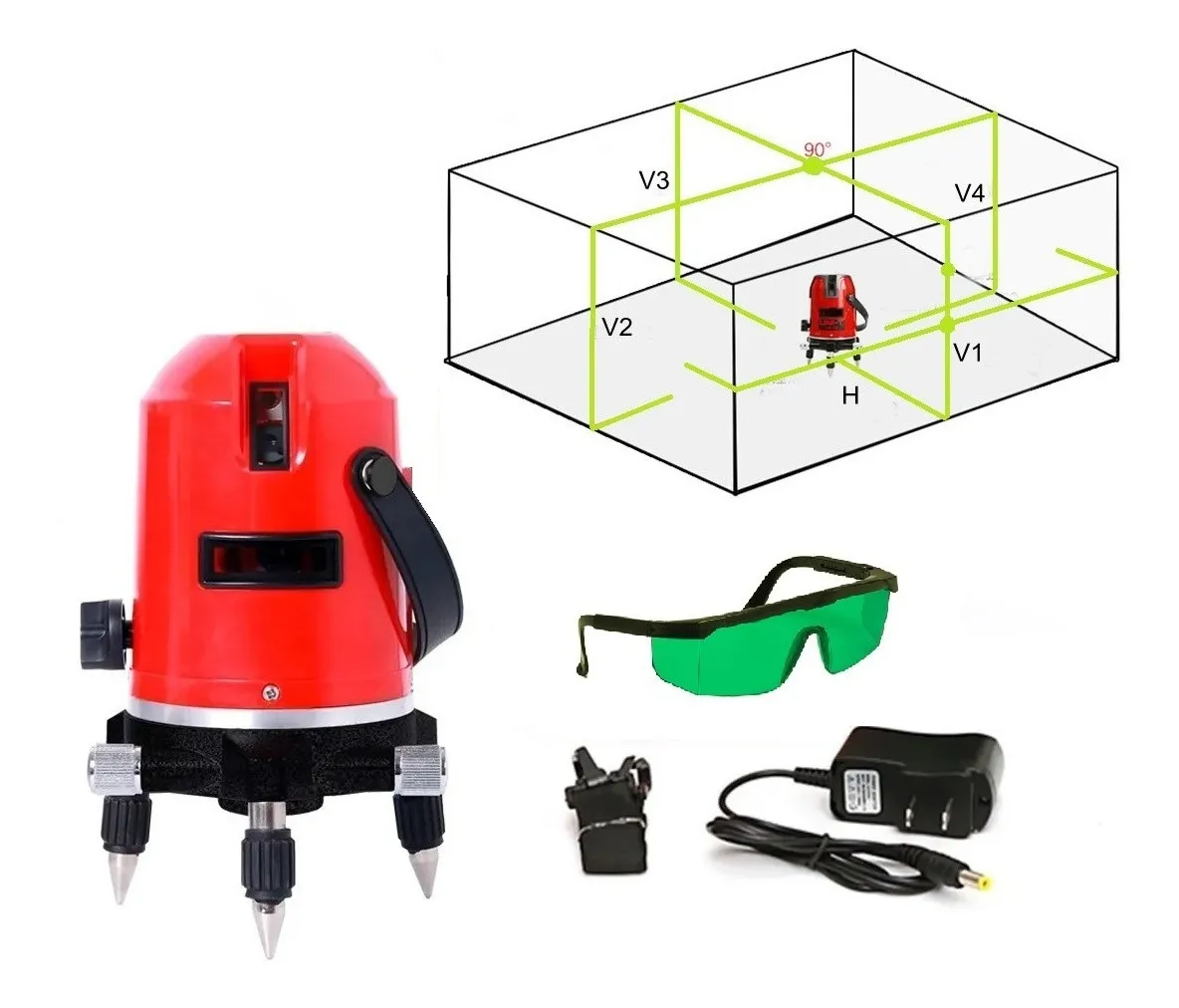 Nivel Laser Kaiquin 5 Lineas Autonivelantes + Tripode RQT-007
