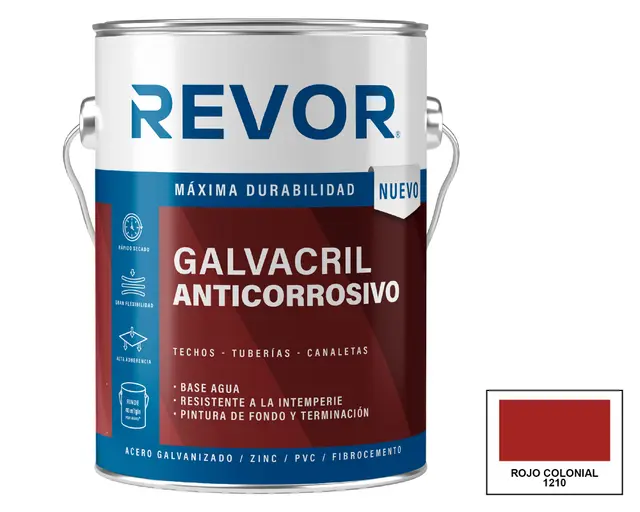 Antioxido Revor Clima Hostil Multifuncion Galvacril Rojo Colonial Galon