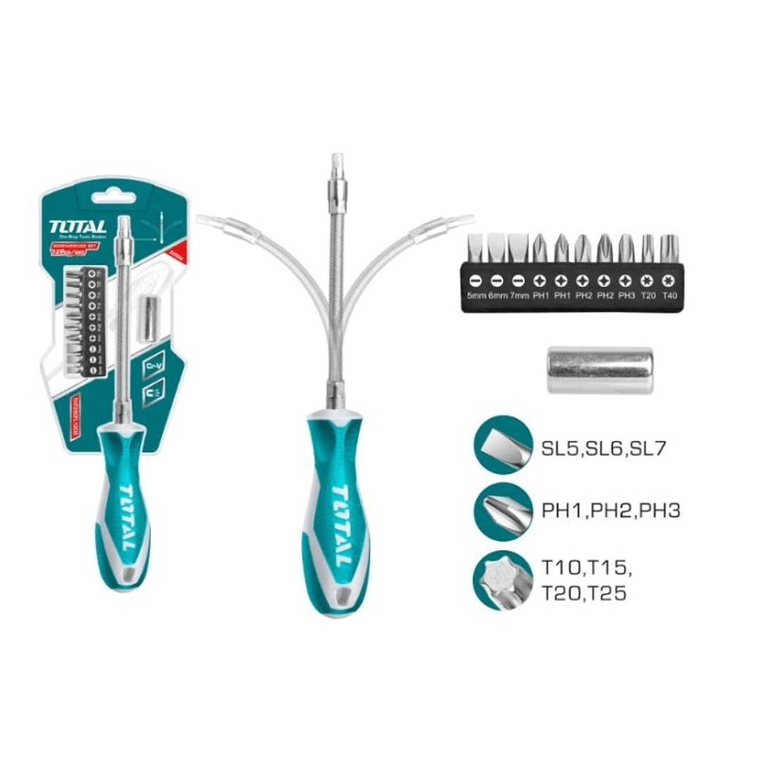 Destornillador Flexible Total 12 PCS THT250FLI206