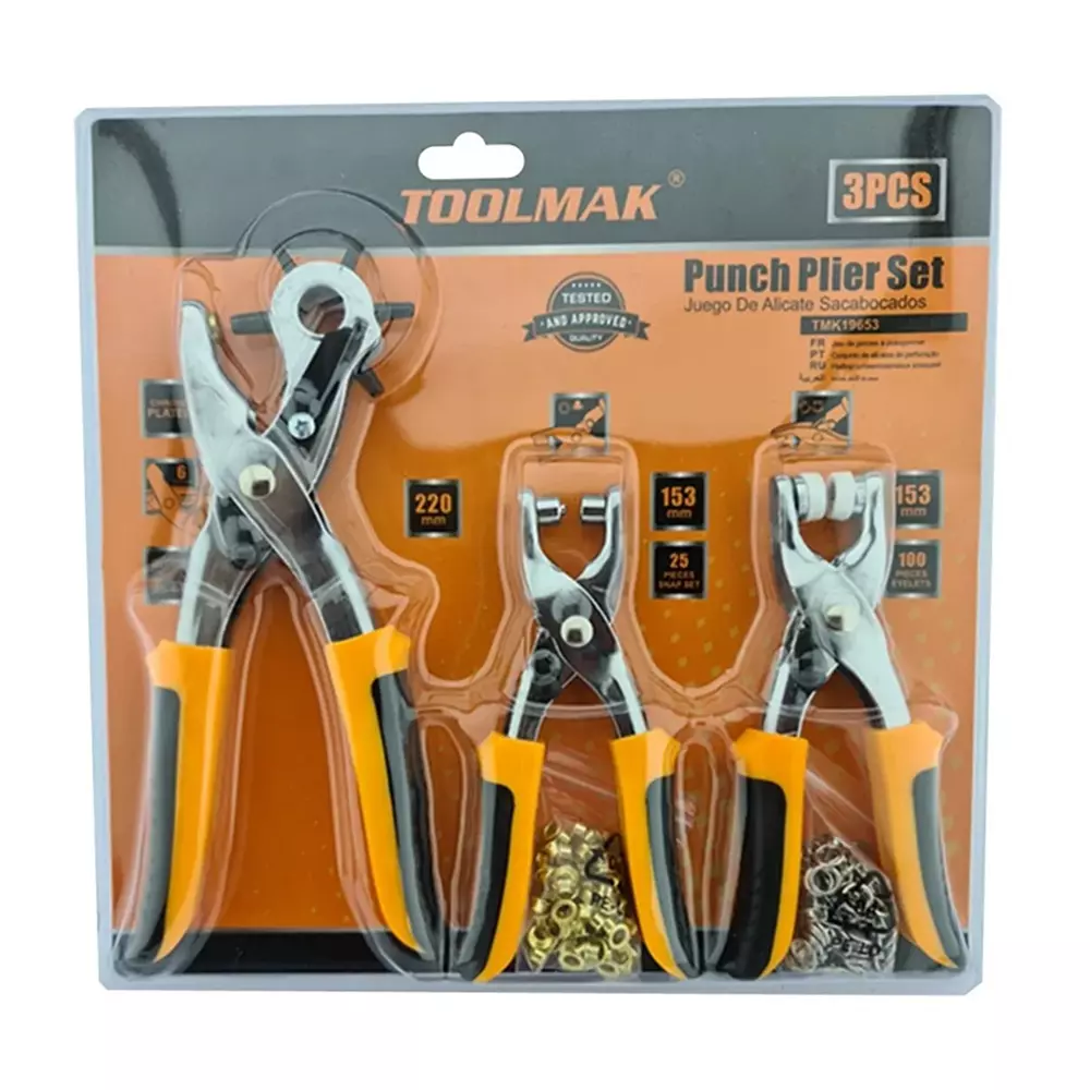 Alicate Sacabocados Toolmak 3 Pcs Tmk19653