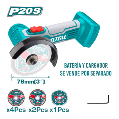 Mini Herramienta De Corte Inalambrica Total 20V + Bateria TAGLI7601