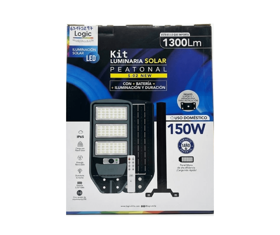 Luminaria Solar Peatonal Logic 150W 175297 + Soporte