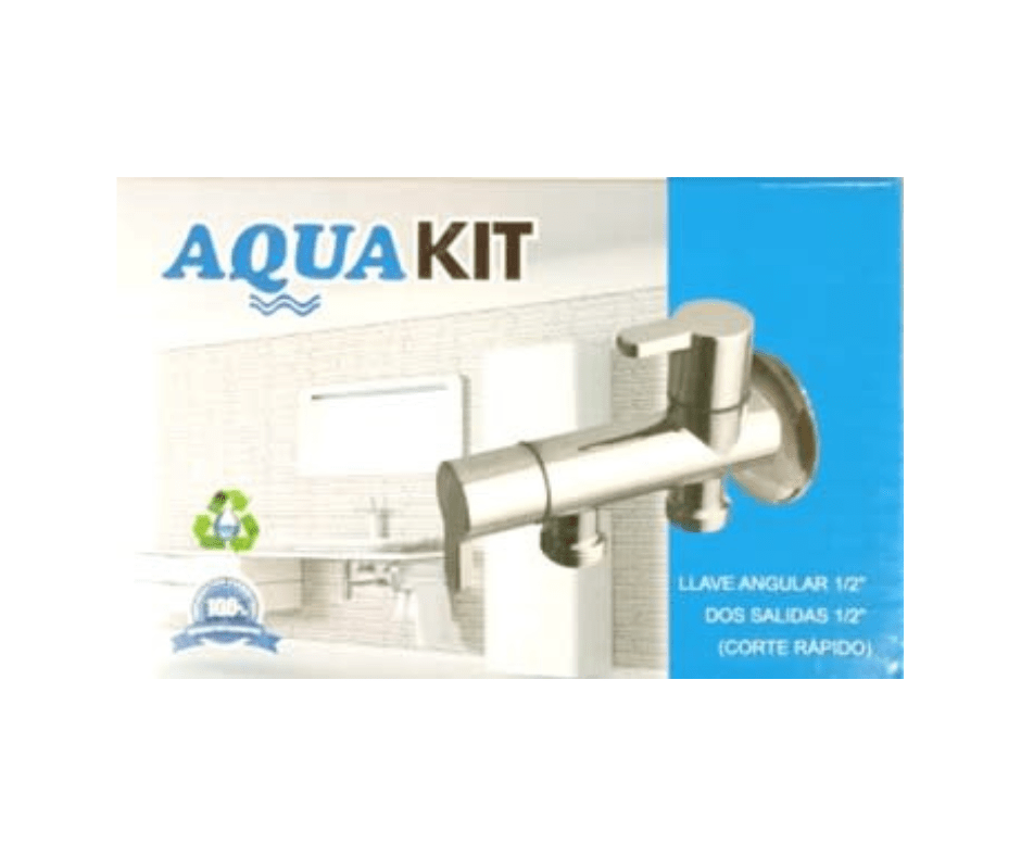 Llave Angular 1/2 Aquakit 2 Salidas 1/2 LANG2S