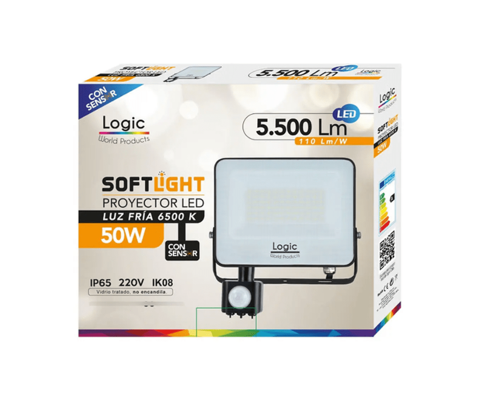 Foco Proyector LED Logic Con Sensor 50W Luz Fria 175250